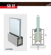 SD 37 Continuous Profile System Aluminum Glass Railing Base Profile for Balcony and Staircase, Indoor and Outdoor Top Mount Design, Durable Finish, Easy Installation for Modern Projects 